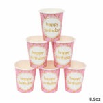 כוסות נייר ורוד וזהב HB