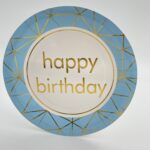 צלחת תכלת וזהב HB