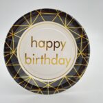 צלחת שחור וזהב HB