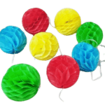 שרשרת פונפונים מתקפלים מנייר צבעוני