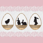 מפיות צלליות ארנבים רקע ורוד