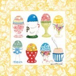 מפיות ביצים בכוסות רקע צהוב