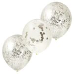 בלוני קונפטי נצנצים ונייר - כסף