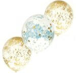 בלוני קונפטי נצנצים ונייר - תכלת