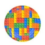 צלחות נייר בינוני קוביות לגו