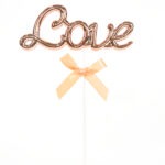 טופר LOVE לעוגה רוז גולד