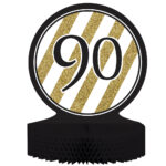 מרכז שולחן שחור זהב יומולדת 90