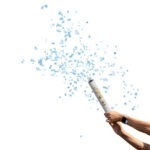 תותח קונפטי - צבע כחול