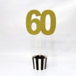 טופר נייר מספרים גדול גליטר זהב 60