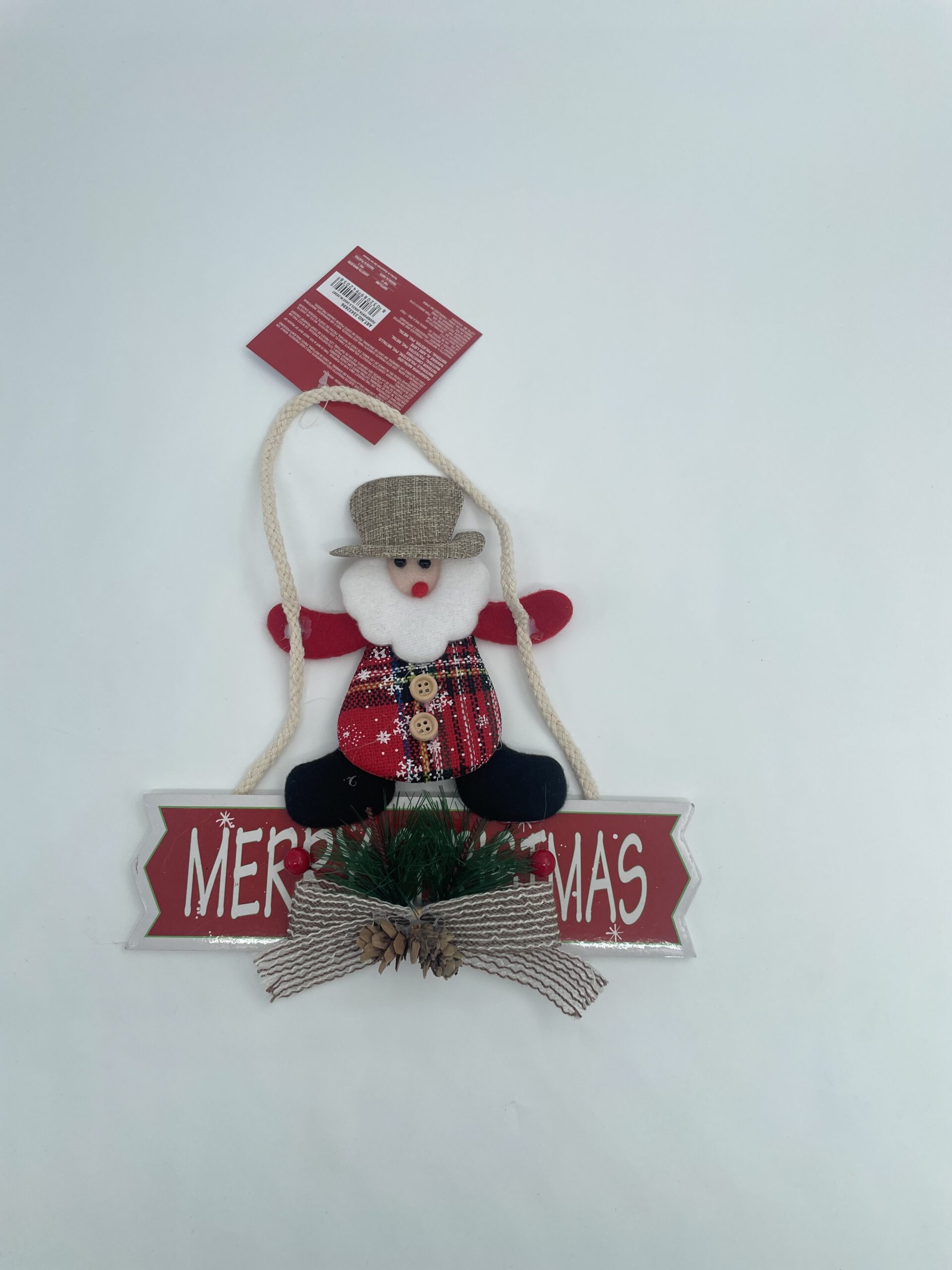 5C679077-4A24-4D7A-B1EA-D059FE032318 زينة للباب بابا نويل مع طاقية - الصورة 1