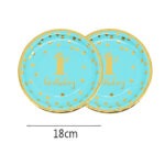 צלחות נייר ארוז סט גיל שנה כחול קטן