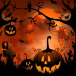 פוסטר בד הלווין דלעת כתום