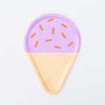 צלחת נייר גלידה סגול