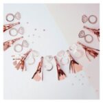 שרשרת פרנזים וטבעות רוז גולד