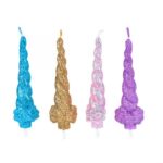 נר חד קרן גליטר צבעוני