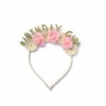 קשת לראש פרחים birthday girl זהב