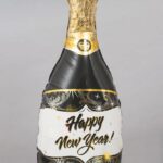 בלון בקבוק שמפנייה שחור HAPPY NEW YEAR
