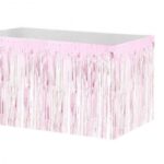 חצאית שולחן פרנזים לבן אולטרה מטאלי