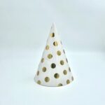 כובעים לבן נקודות זהב