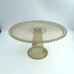 מעמד לעוגה נצנץ זהב עם רגל גבוהה