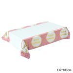 מפת שולחן ורוד וזהב H-B