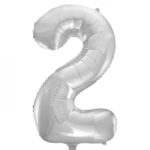 בלון מיילר 34" ספרה 2 צבע כסף