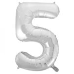 בלון מיילר 34" ספרה 5 צבע כסף