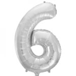 בלון מיילר 34" ספרה 6 צבע כסף